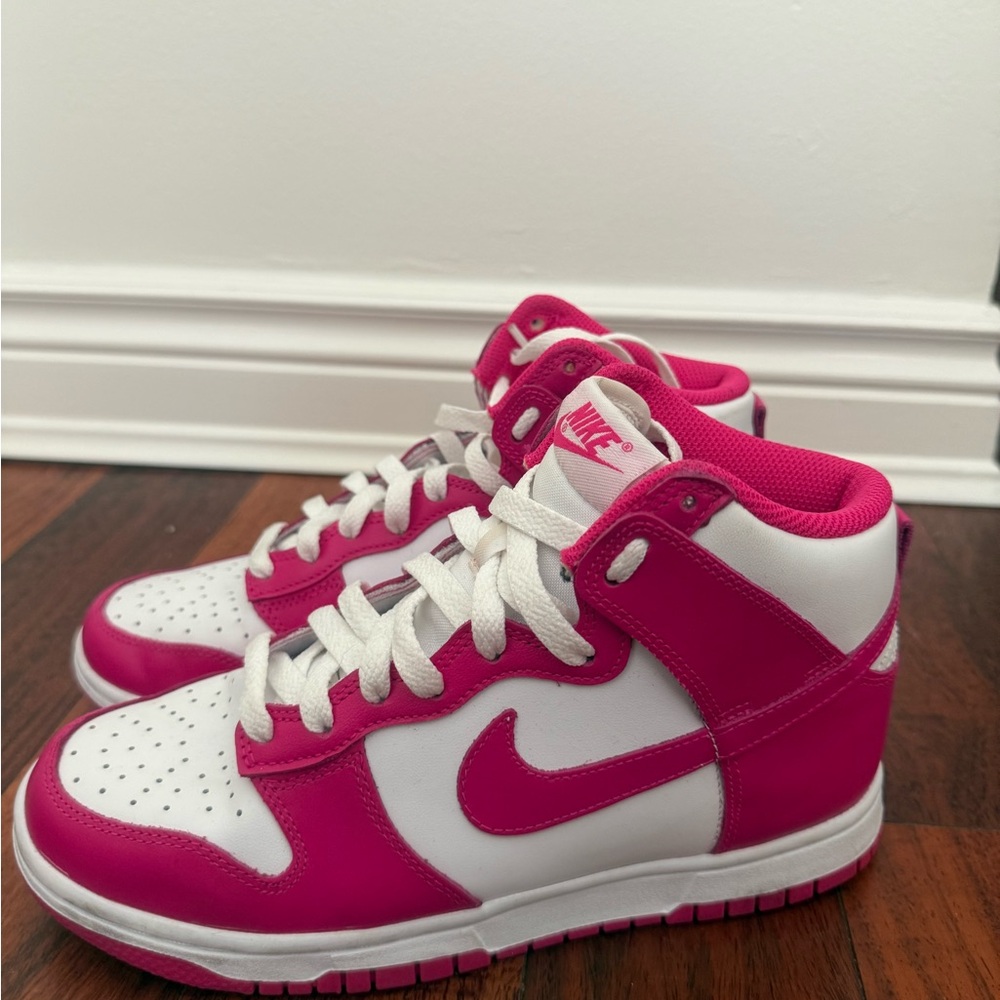 Nike Pink and White Dunk Sneakers